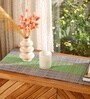 Natural Grass Handmade Heat Resistant Powder Blue & Aqua Green 6 Seater (12x72inches) Table Runner