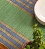 Natural Grass Handmade Heat Resistant Powder Blue & Aqua Green 6 Seater (12x72inches) Table Runner