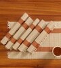 Natural Grass Handmade Heat Resistant Rust & Off White 6 Seater Set of 6 (12x18inches) Table Placemats