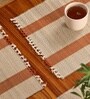 Natural Grass Handmade Heat Resistant Rust & Off White 6 Seater Set of 6 (12x18inches) Table Placemats
