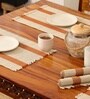 Natural Grass Handmade Heat Resistant Rust & Off White 6 Seater Set of 6 (12x18inches) Table Placemats