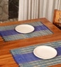 Natural Grass Handmade Heat Resistant Teal & Cobalt Blue  4 Seater Set of 4 (12x18inches) Table Placemats