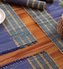 Natural Grass Handmade Heat Resistant Teal & Cobalt Blue  4 Seater Set of 4 (12x18inches) Table Placemats