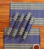 Natural Grass Handmade Heat Resistant Teal & Cobalt Blue  6 Seater Set of 6 (12x18inches) Table Placemats
