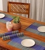 Natural Grass Handmade Heat Resistant Teal & Cobalt Blue  6 Seater Set of 6 (12x18inches) Table Placemats