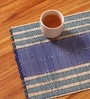 Natural Grass Handmade Heat Resistant Teal & Cobalt Blue  6 Seater Set of 6 (12x18inches) Table Placemats