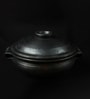 Natural Hand Made Pre Seasoned Blackened Clay Uruli Small Size (Medium) (9 Inch)