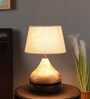 Natural Iron & Cloth Shade Table Lamp with Natural Base
