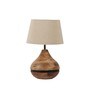 Natural Iron & Cloth Shade Table Lamp with Natural Base
