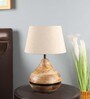 Natural Iron & Cloth Shade Table Lamp with Natural Base