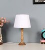Natural Iron & Cloth Shade Tablel Lamp with Natural Base