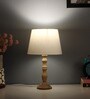 Natural Iron & Cloth Shade Tablel Lamp with Natural Base