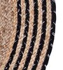 Natural Geometric Jute & Cotton 3 ft x 3 ft Hand Woven Round Carpet