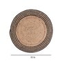 Natural Geometric Jute & Cotton 3 ft x 3 ft Hand Woven Round Carpet