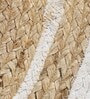 Natural Geometric Jute & Cotton 2.5 ft x 2.5 ft Hand Woven Round Carpet