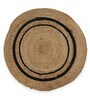 Natural Geometric Jute & Cotton 2.5 ft x 2.5 ft Hand Woven Round Carpet