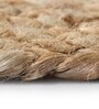 Natural Geometric Jute & Cotton 2.5 ft x 2.5 ft Hand Woven Round Carpet