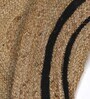Natural Geometric Jute & Cotton 2.5 ft x 2.5 ft Hand Woven Round Carpet