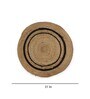 Natural Geometric Jute & Cotton 2.5 ft x 2.5 ft Hand Woven Round Carpet