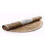 Natural Geometric Jute & Cotton 3 ft x 3 ft Hand Woven Round Carpet