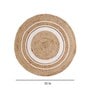 Natural Geometric Jute & Cotton 3 ft x 3 ft Hand Woven Round Carpet