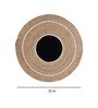 Natural Geometric Jute & Cotton 3 ft x 3 ft Hand Woven Round Carpet