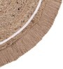 Natural Geometric Jute & Cotton 3 ft x 3 ft Hand Woven Round Carpet