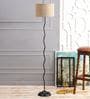 Margie Beige Fabric Shade Club Floor Lamp With Metal Base