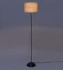 Margie Beige Fabric Shade Club Floor Lamp With Metal Base
