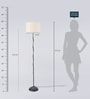 Margie Beige Fabric Shade Club Floor Lamp With Metal Base