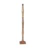 Beige Cotton Shade Floor Lamp With Wooden Base