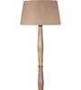 Beige Cotton Shade Floor Lamp With Wooden Base
