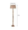 Beige Cotton Shade Floor Lamp With Wooden Base