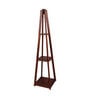 Beige Cotton Shade Floor Lamp With Wooden Base