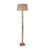 Beige Cotton Shade Floor Lamp With Wooden Base
