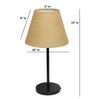 Natural Jute Fabric Shade Table Lamp, Modern Bedside & Desk Lamp with Metal Base for Bedroom, Living Room & Home Decor