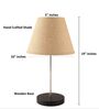 Natural Jute Fabric Shade with Modern Silver & Black Table Lamp for Bedroom & Living Room