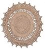 Beige Floral Jute 3 ft x 3 ft Hand Woven Round Carpet