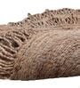 Beige Floral Jute 3 ft x 3 ft Hand Woven Round Carpet