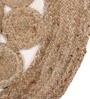 Natural Abstract Jute 3 ft x 3 ft Hand Woven Round Carpet