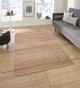 Beige Solid Jute 5 ft x 7 ft Hand Woven Carpet