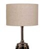 Natural Linen Shade  Floor Lamp with Black Base