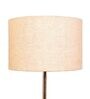 Natural Linen Shade  Floor Lamp With Silver & Grey Base