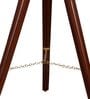 Intricate Natural Linen Shade Tripod Floor Lamp With Mango wood Base