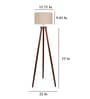 Natural Linen Shade  Floor Lamp With Walnut Base