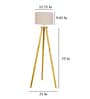 Natural Linen Shade  Floor Lamp with Yellow Base