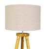 Natural Linen Shade  Floor Lamp with Yellow Base