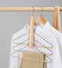 Natural Lotus Wood 4-Tier Trouser Hanger with Non-Slip Bars and Satin Swivel Hook Slim Space-Saving Wardrobe Organizer