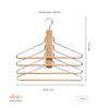 Natural Lotus Wood 4-Tier Trouser Hanger with Non-Slip Bars and Satin Swivel Hook Slim Space-Saving Wardrobe Organizer