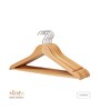 Natural Lotus Wood Shirt Hanger with Ribbed Non-Slip Bar and Satin Nickel Swivel Hook Set of 5